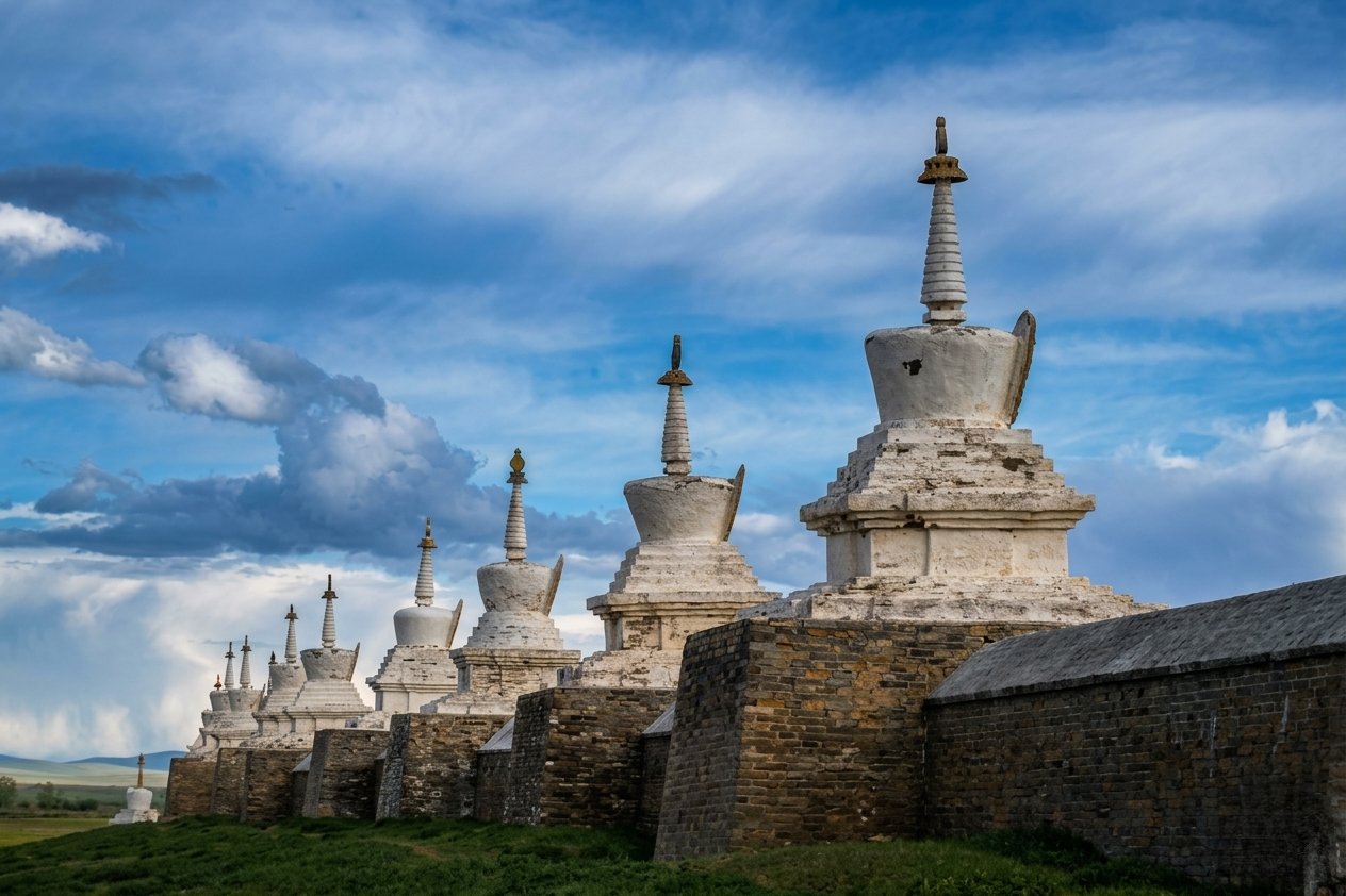 Erdene Zuu Monastery. 108 stupa